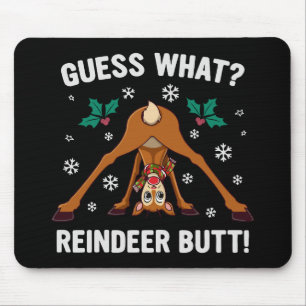 Tapis De Souris Devinez Quelle Blague de Noël sur le Cul de Renne