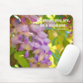 Tapis De Souris Devis d'attitude des fleurs à la glycine (Avec souris)