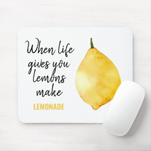 Tapis De Souris Devis jaune citron amusant (Avec souris)