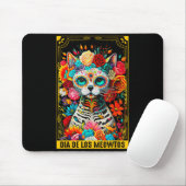 Tapis De Souris Dia De Los Meowtos Sugar Skull Cat Gift  (Avec souris)