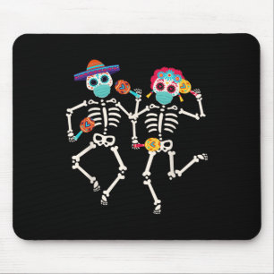 Tapis De Souris Dia De Los Muertos Jour De La Danse Du Crâne Morte