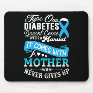 Tapis De Souris Diabète de type un pour Mère Bleu Ruban Diabétique