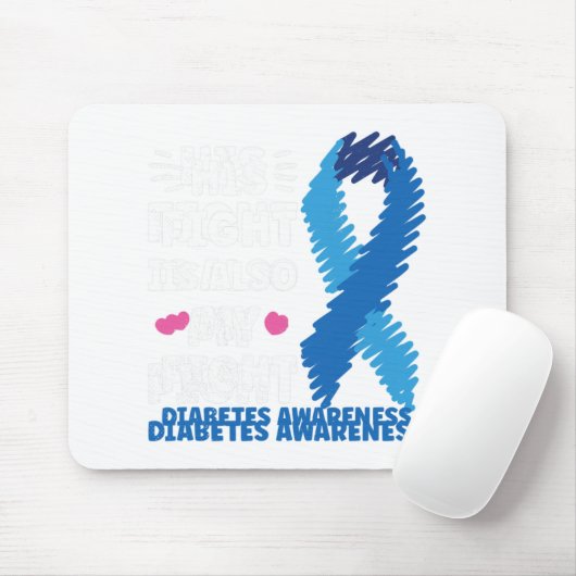 Tapis De Souris Diabète Son combat est ma conscience combat (Avec souris)