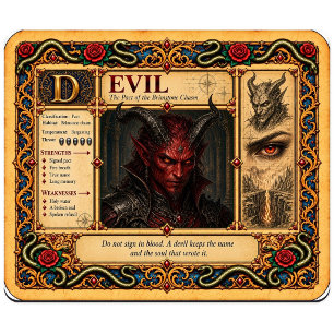 Tapis De Souris Diable, Art du Bestiaire Médiéval