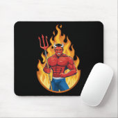Tapis De Souris Diable avec trident (Avec souris)
