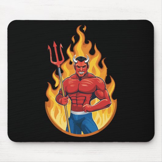 Tapis De Souris Diable avec trident (Devant)