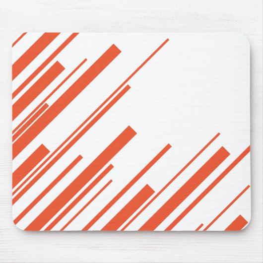 Tapis De Souris Diagonales en orange et blanc (Devant)