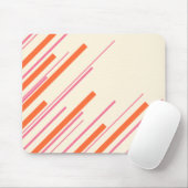 Tapis De Souris Diagonales - rose, orange et crème (Avec souris)