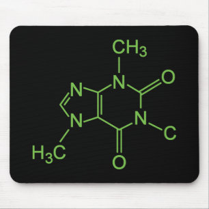 Tapis De Souris Diagramme chimique de la molécule de caféine