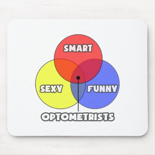 Tapis De Souris Diagramme de Venn .. Optométriste (Devant)