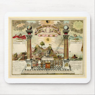 Tapis De Souris Diagramme emblématique maçonnique de franc-maço