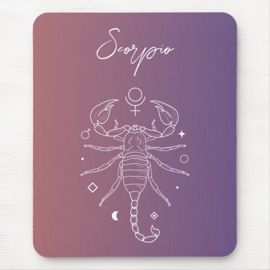 Tapis De Souris Diamètre du signe étoile du zodiaque du scorpio (Devant)
