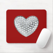 Tapis De Souris Diamond Heart - maroon bg (Avec souris)
