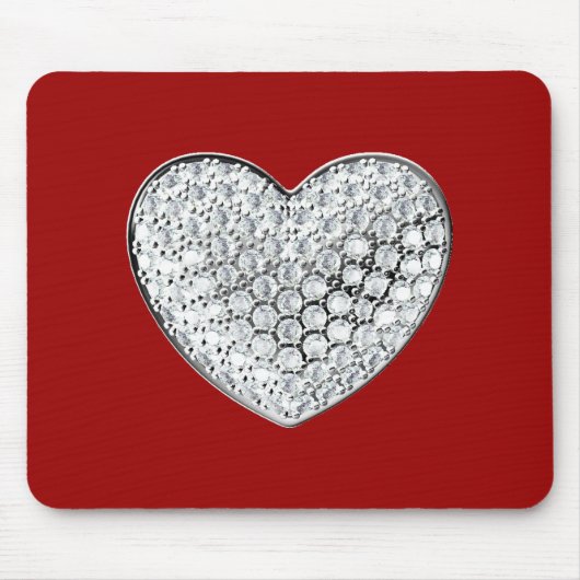 Tapis De Souris Diamond Heart - maroon bg (Devant)