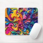 Tapis De Souris Diaphragme coloré abstrait (Avec souris)