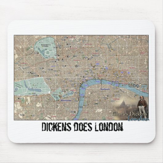 Tapis De Souris Dickens London Map Mousepad (Devant)