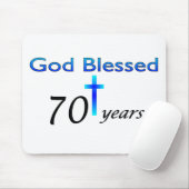 Tapis De Souris Dieu a béni 70 ans de cadeau d'anniversaire (Avec souris)
