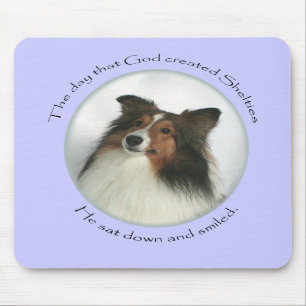 Tapis De Souris Dieu a souri Sheltie Mousepad
