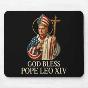 Tapis De Souris Dieu Béni Nouveau Pape Léon Xiv Église catholique