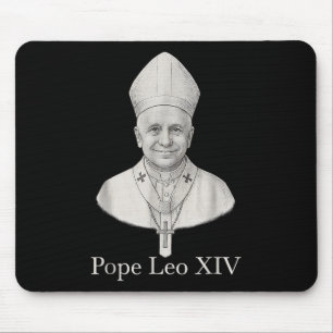 Tapis De Souris Dieu Béni Pape Leo Xiv Portrait