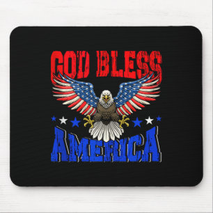 Tapis De Souris Dieu bénisse l'amérique drapeau aigle américain 4