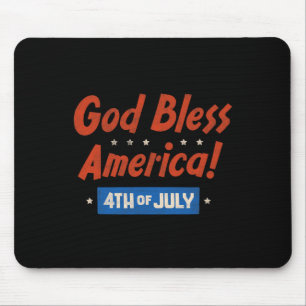 Tapis De Souris Dieu bénisse l'Amérique Joyeuse 4 juillet patrioti