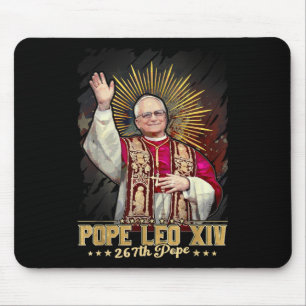 Tapis De Souris Dieu bénisse le pape Leo Xiv catholique