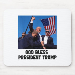 Tapis De Souris Dieu bénisse le président Trump, Donald Trump 2024
