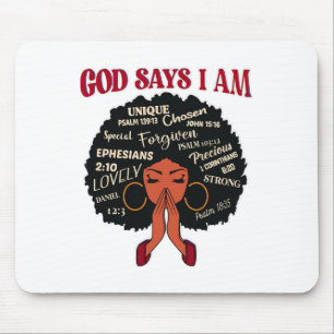 Tapis De Souris Dieu Dit Que Je Suis Afro Africaine Nubienne Femme