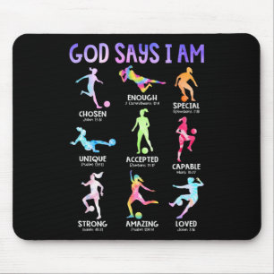 Tapis De Souris Dieu Dit Que Je Suis Chrétienne Filles Ados Footba