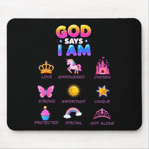 Tapis De Souris Dieu dit que je suis une princesse mignonne Jésus