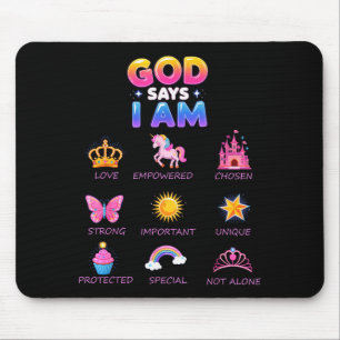 Tapis De Souris Dieu dit que je suis une princesse mignonne Jésus