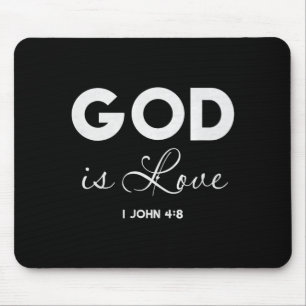 Tapis De Souris Dieu est amour 1 Jean 4_8 Verset biblique chrétien