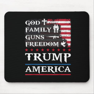 Tapis De Souris Dieu Famille Armes & ; Liberté Trump Amérique s