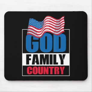 Tapis De Souris Dieu Famille Pays Soldat Patriote Drapeau américai