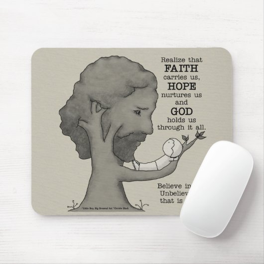 Tapis De Souris Dieu nous tient (Avec souris)