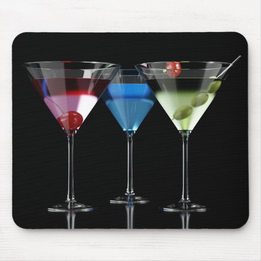 Tapis De Souris Différents cocktails dans des lunettes à martini n (Devant)