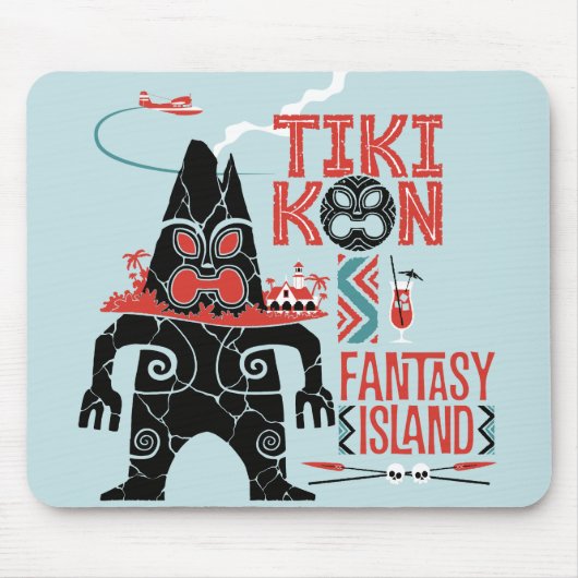 Tapis de souris d'île d'imaginaire de Tiki Kon (Devant)