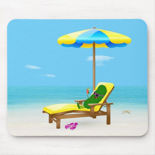 Tapis De Souris Dill Picker Sur Le Transat De Plage (Devant)