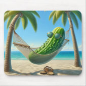 Tapis De Souris Dill Pickle dans un hamac tropical (Devant)