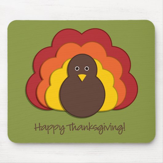Tapis De Souris Dinde de Thanksgiving (Devant)