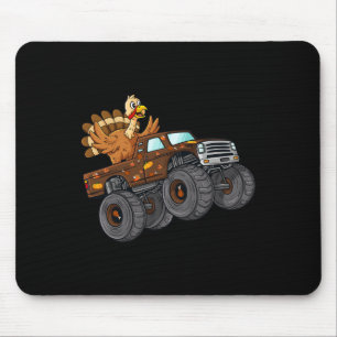 Tapis De Souris Dinde de Thanksgiving conduisant un camion monstre