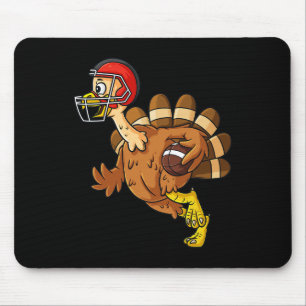Tapis De Souris Dinde de Thanksgiving Garçon de football qui court