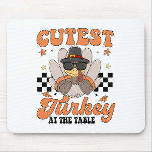 Tapis De Souris Dinde de Thanksgiving la plus mignonne à table gar