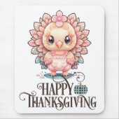 Tapis De Souris Dinde de Thanksgiving mignonne (Devant)