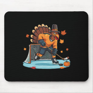 Tapis De Souris Dinde jouant au hockey sur glace Hockey de Thanksg