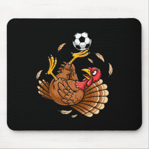 Tapis De Souris Dindon drôle coup de pied de vélo football Thanksg