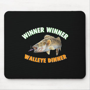 Tapis De Souris Dîner de doré gagnant gagnant de pêche drôle Fr