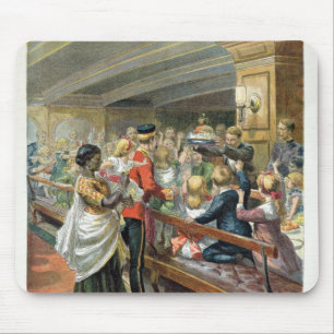 Tapis De Souris Dîner de Noël des enfants en mer