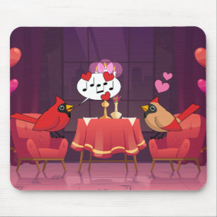Tapis De Souris Dîner des oiseaux cardinaux du Nord Date